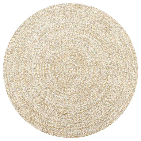 Vidaxl tæppe håndlavet 150 cm jute hvid og naturlig