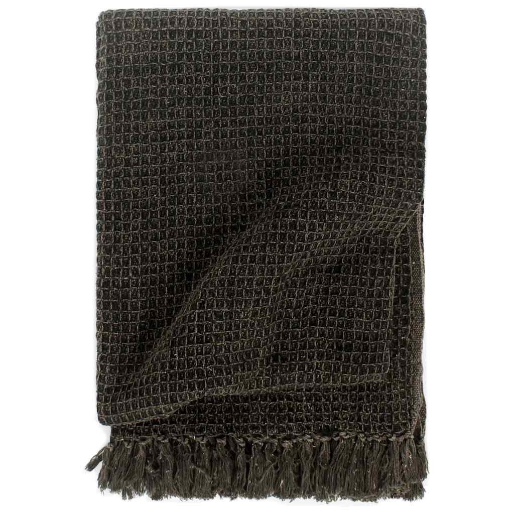 Vidaxx plaid 160x210 cm bomuld antracit og brun