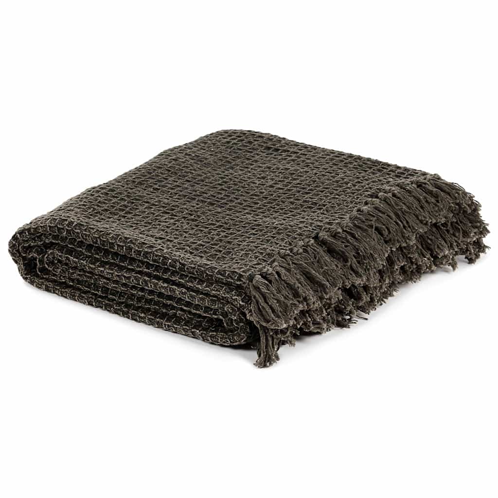 Vidaxx plaid 160x210 cm bomuld antracit og brun