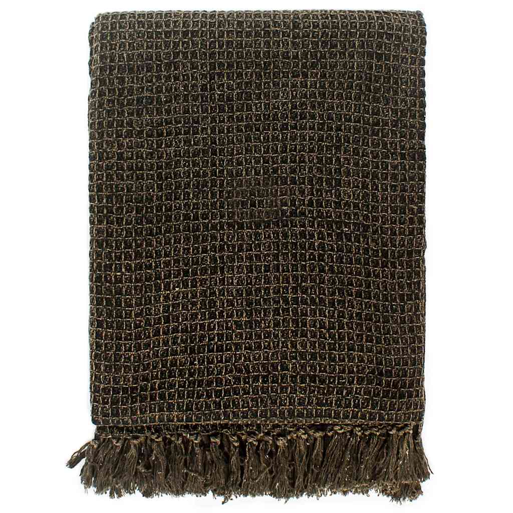 Vidaxx plaid 160x210 cm bomuld antracit og brun