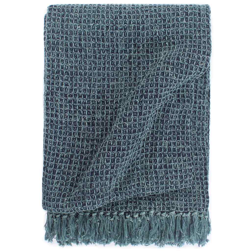 Vidaxl Plaid 125x150 cm bomuld indigo-blå