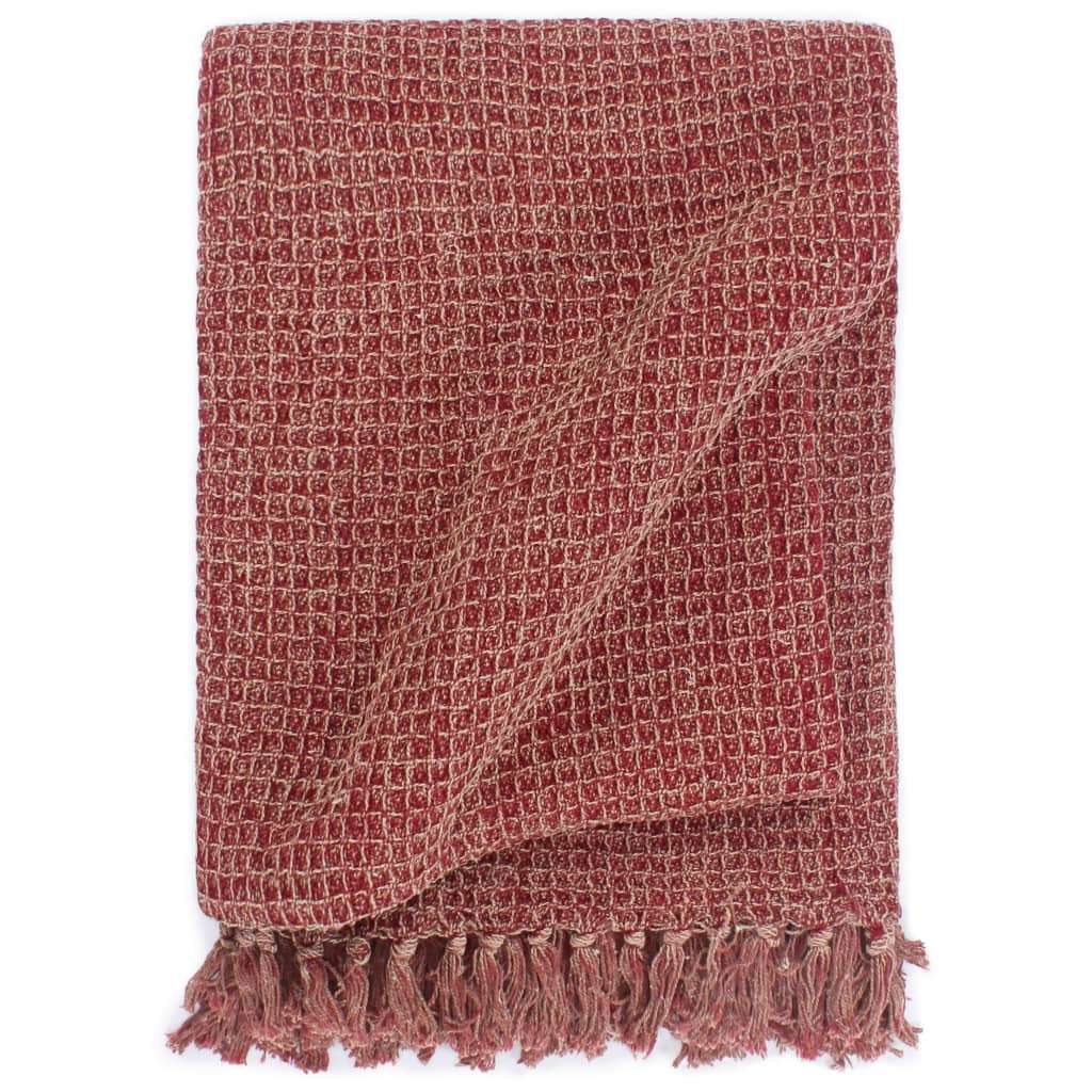 VidaXL plaid 160x210 cm bordeaux bomuld