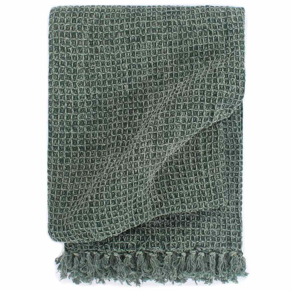 VidaXL plaid 125x150 cm bomuld mørkegrøn