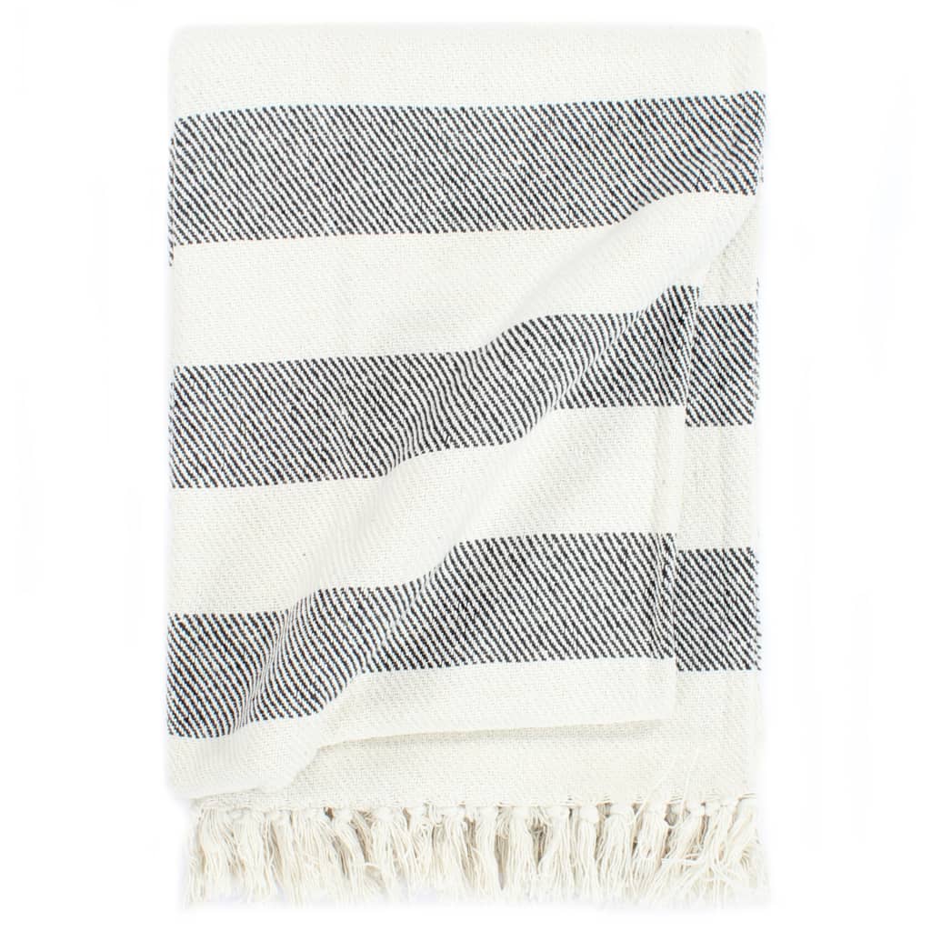 Vidaxl Plaid Stripe 220x250 cm bomuldsantracit