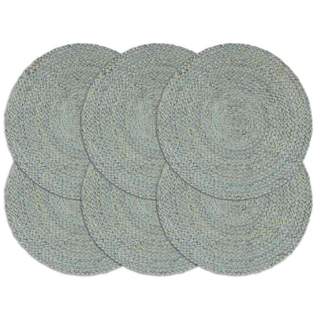 VidaXL dækkeservietter 6 stk runde 38 cm jute olivengrøn