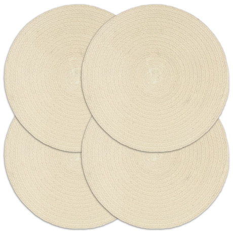 Vidaxl placemats 4 stk runde 38 cm bomuld naturlig
