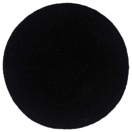 Vidaxl Placemats 4 stk runde 38 cm Cotton Plain Black