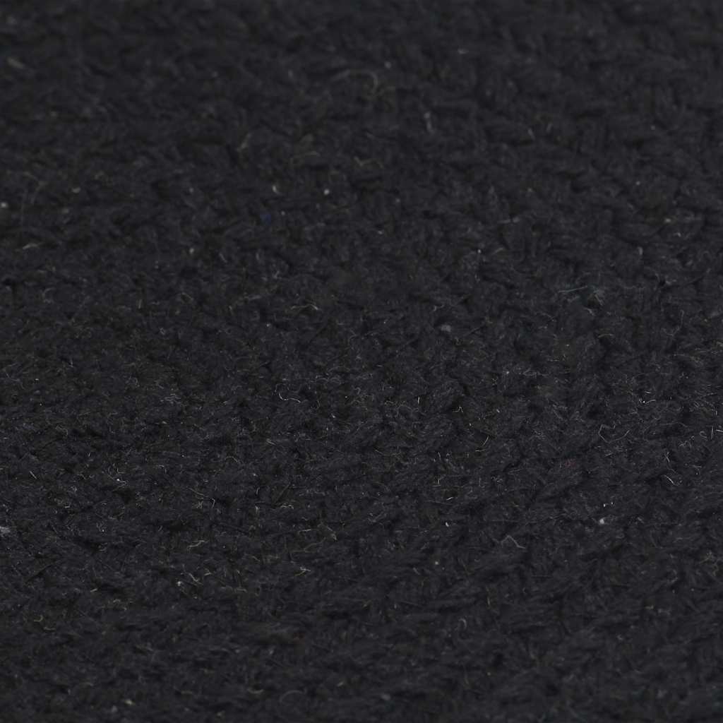 Vidaxl Placemats 4 stk runde 38 cm Cotton Plain Black
