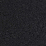 Vidaxl Placemats 4 stk runde 38 cm Cotton Plain Black