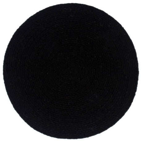 Vidaxl placemats 6 stk runde 38 cm bomuld almindelig sort