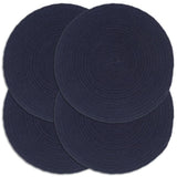 Vidaxl Placemats 4 stk runde 38 cm almindelig bomulds marineblå blå