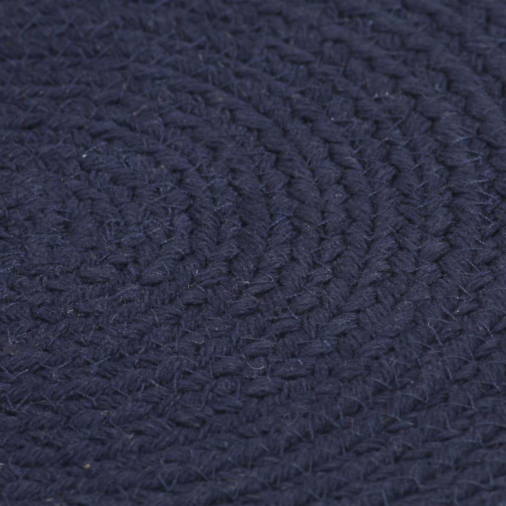 Vidaxl Placemats 4 stk runde 38 cm almindelig bomulds marineblå blå