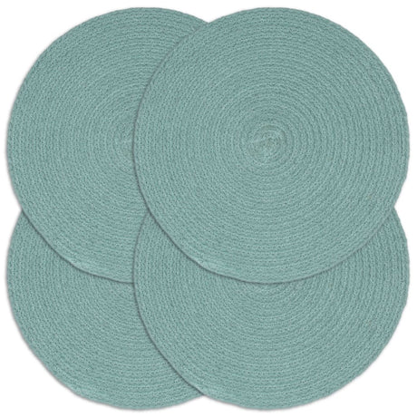 Vidaxl placemats 4 stk runde 38 cm bomuld almindelig grøn