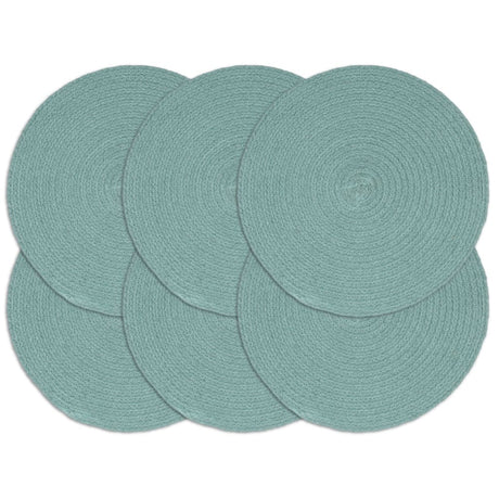 Vidaxl placemats 6 stk runde 38 cm bomulds almindelig grøn