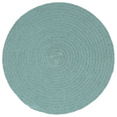 Vidaxl placemats 6 stk runde 38 cm bomulds almindelig grøn