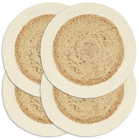 Vidaxl Placemats 4 ms omkring 38 cm jute og bomuld selvfølgelig