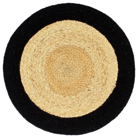 Vidaxl Placemats 4 st 38 cm jute og bomuld naturlig og sort