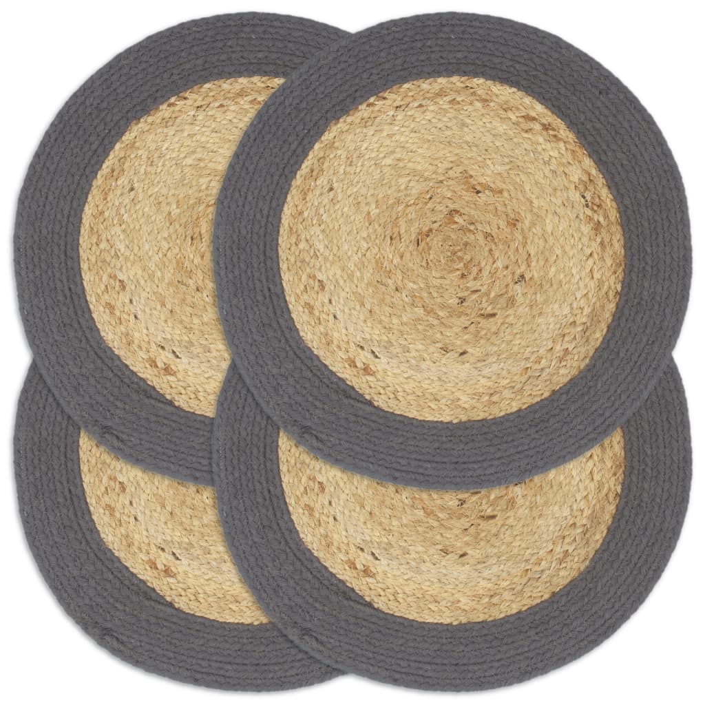 Vidaxl Placemats 4 St. 38 cm jute og bomuld selvfølgelig og antracit