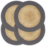 Vidaxl Placemats 4 St. 38 cm jute og bomuld selvfølgelig og antracit