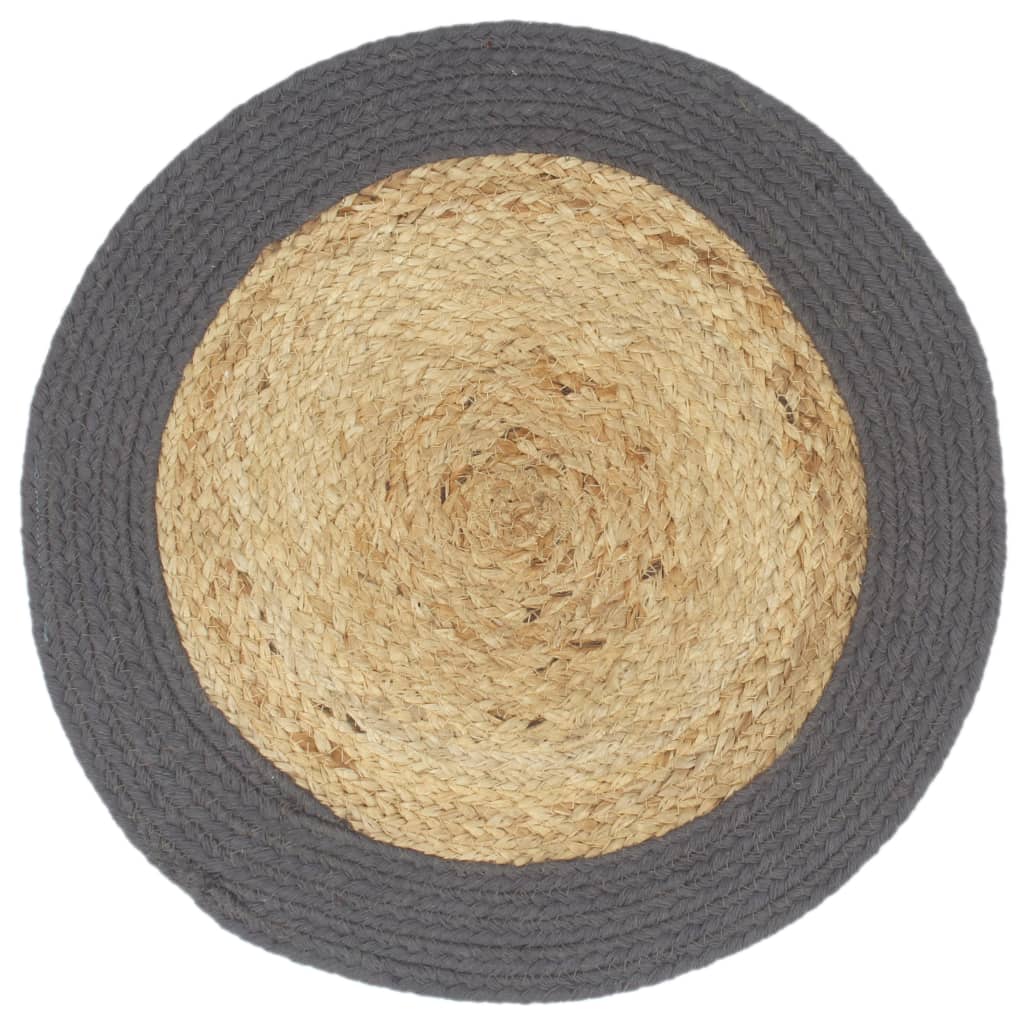 Vidaxl Placemats 6 St. 38 cm jute og bomuld selvfølgelig og antracit