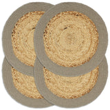 Vidaxl Placemats 4 st 38 cm jute og bomuld naturlig og grå
