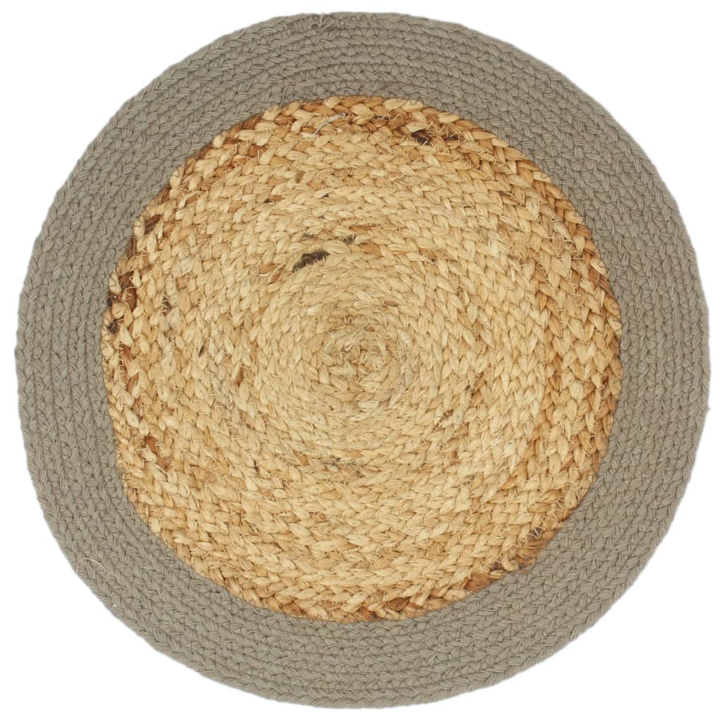Vidaxl Placemats 4 st 38 cm jute og bomuld naturlig og grå