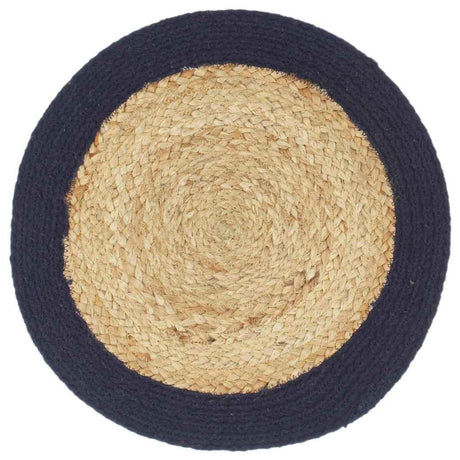 Vidaxx Placemats 6 PCS 38 cm jute og bomuld naturlig og marineblå