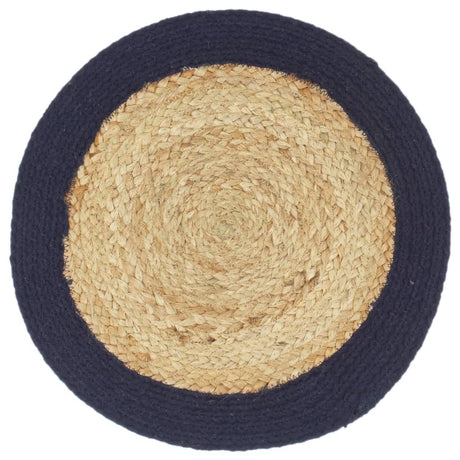 Vidaxx Placemats 6 PCS 38 cm jute og bomuld naturlig og marineblå