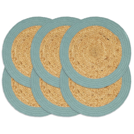 Vidaxx Placemats 6 PCS 38 cm Jute og Cotton Natural and Green