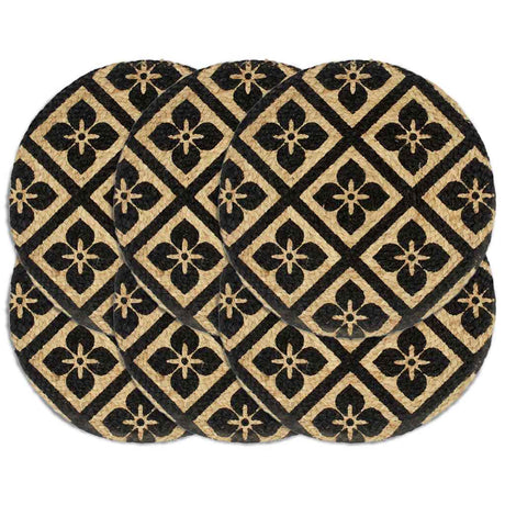 Vidaxl Placemats 6 stk runde 38 cm jute sort