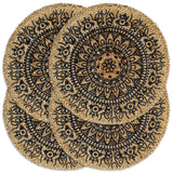Vidaxl placemats 4 ms omkring 38 cm jute mørkeblå