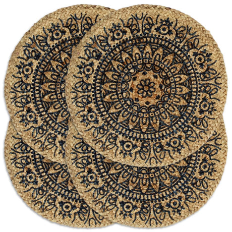 Vidaxl placemats 4 ms omkring 38 cm jute mørkeblå