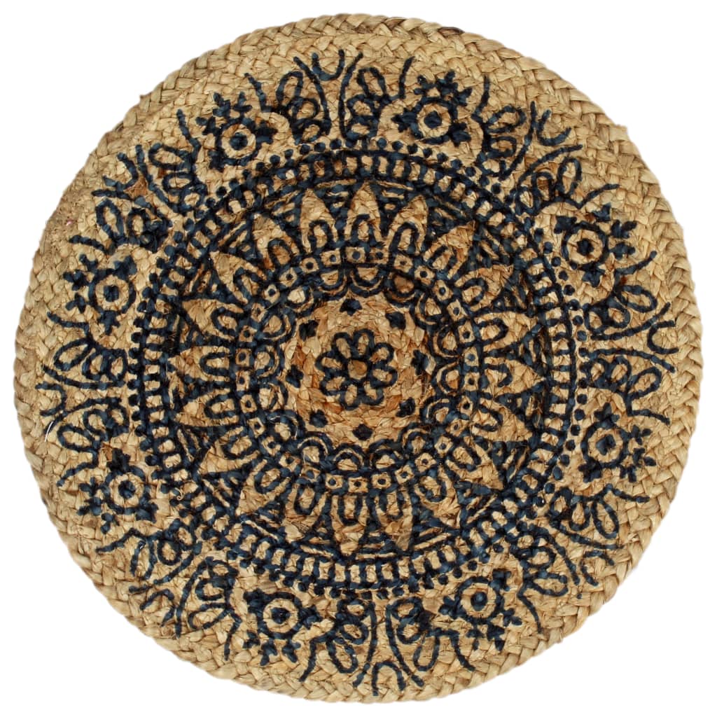 Vidaxl Placemats 6 ms omkring 38 cm jute mørkeblå