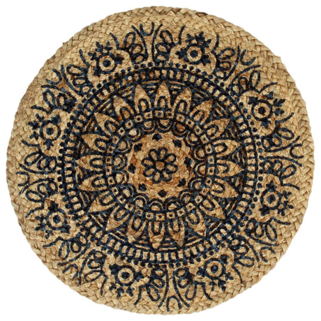 Vidaxl Placemats 6 ms omkring 38 cm jute mørkeblå
