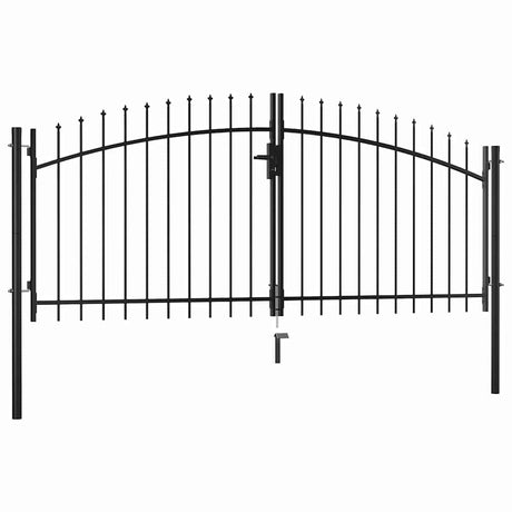 Vidaxl Fence Gate Double Door med Spears Top 300x150 cm