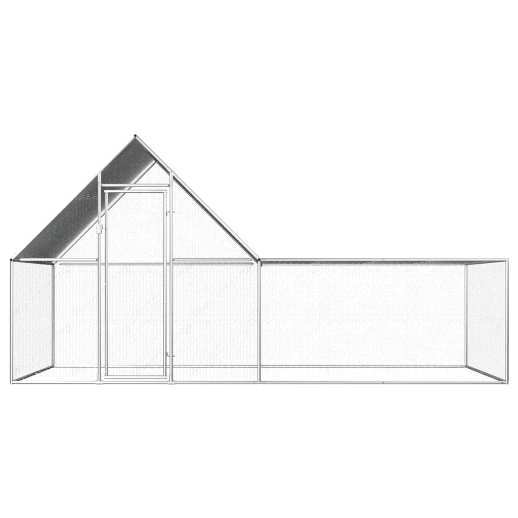 Vidaxl Chicken Run 4x2x2 M Galvaniseret stål