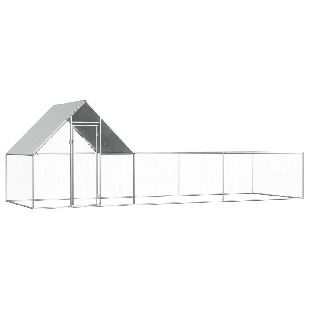 Vidaxl Chicken Run 6x2x2 M Galvaniseret stål