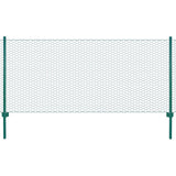 Vidaxl Wire Mesh Fet med stolper 25x0,75 m stålgrøn