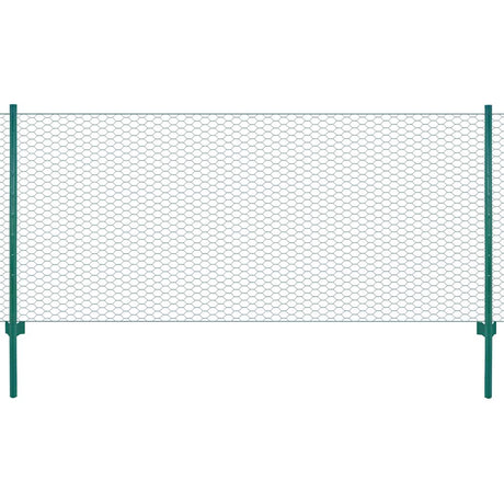 Vidaxl Wire Mesh Fet med stolper 25x1 m stålgrøn