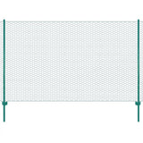 Vidaxl Wire Mesh Fet med stolper 25x1,5 m stålgrøn