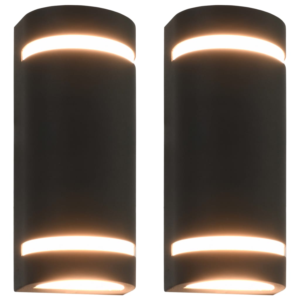 Vidaxl udendørs væglamper 2 stk 35 W Half -Round Black