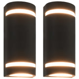 Vidaxl udendørs væglamper 2 stk 35 W Half -Round Black
