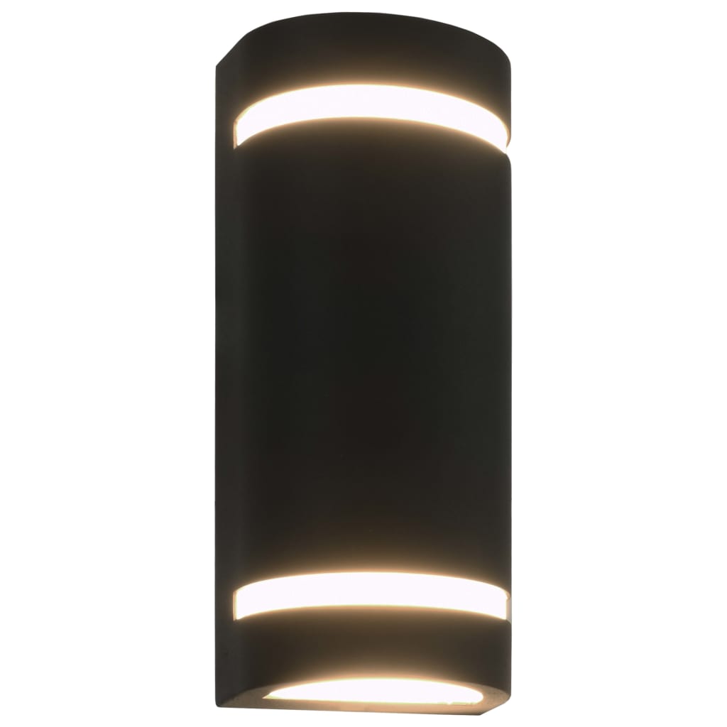 Vidaxl udendørs væglamper 2 stk 35 W Half -Round Black