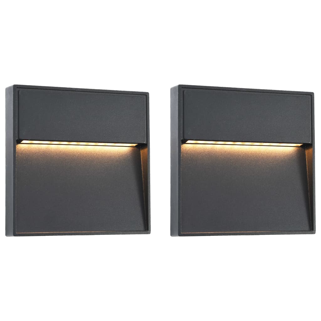 Vidaxl LED Udendørs vægge 2 stk 3 W Square Black
