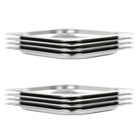 Vidaxl Gastronormbakken 8 PC GN 1 2 20 MM Rustfrit stål