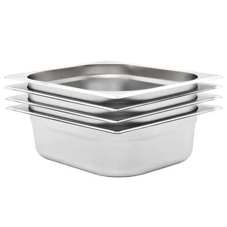 Vidaxl gastronormbakken 4 stk GN 1 2 100 mm rustfrit stål