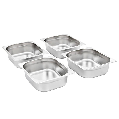 Vidaxl gastronormbakken 4 stk GN 1 2 100 mm rustfrit stål
