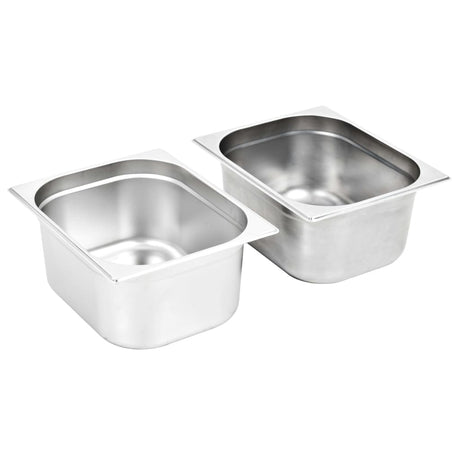 Vidaxl gastronormbakken 2 pc Gn 1 2 150 mm rustfrit stål