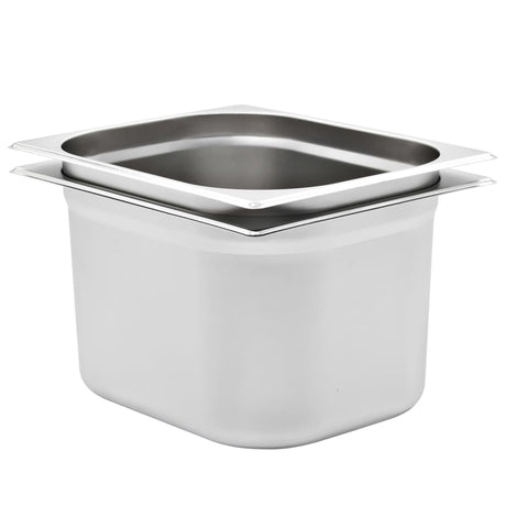 Vidaxx Gastronorm containere 2 stk GN 1 2 200 mm rustfrit stål