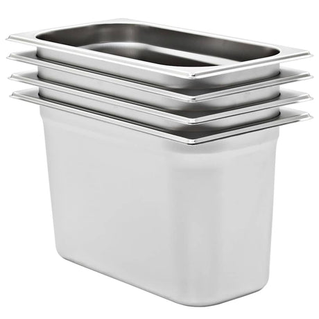 Vidaxx gastronormbeholdere 4 stk gn 1 3 200 mm rustfrit stål